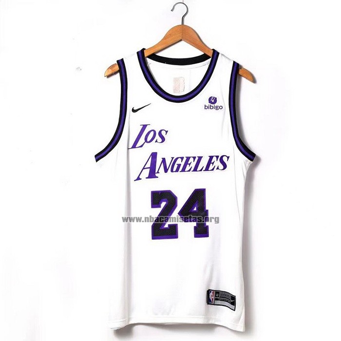 Camiseta Los Angeles Lakers Kobe Bryant NO 24 Ciudad 2022-23 Blanco